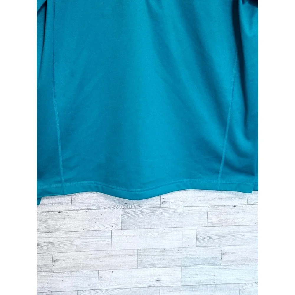The North Face Mens Quarter Zip Pullover Teal Blue Long Sleeve Active Top Size M